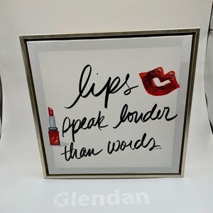 Lips Speak Louder Than Words Framed Wall Art - BRAND NEW